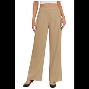Gracyoga Women's High Waisted Wide Leg Pants Khaki - Regular